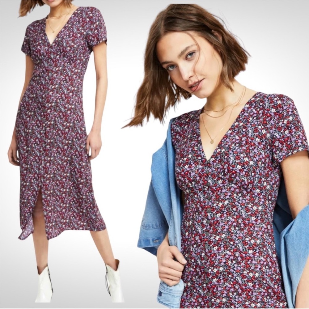 Lucky Brand Floral Button Front Dress XL